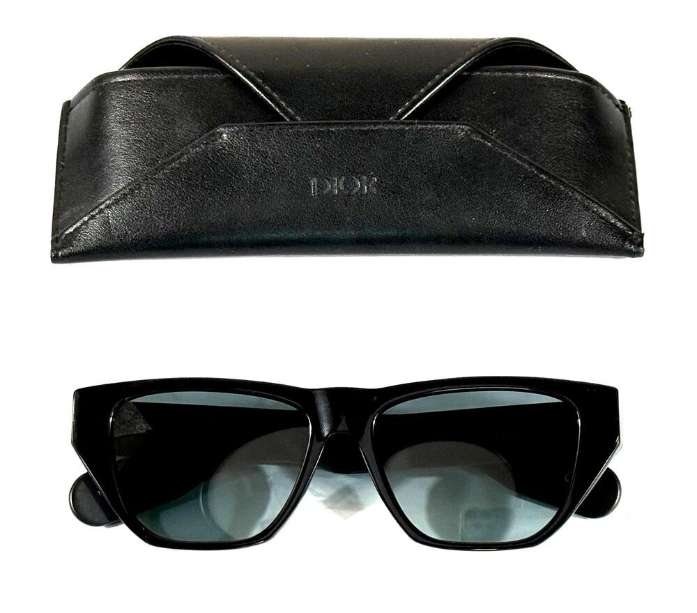 Christian Dior Inside Out 2 Black Olive Green Sunglasses Case Italy Minimalist